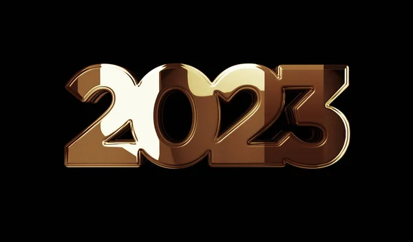 2023 Yıllık Fütüristik Yeni Parlak Metal Sembolü Konsepti Görkemli Parlama — Stok fotoğraf
