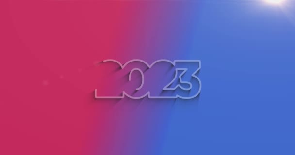 2023 Rok Futurystyczny Nowy Symbol Neonu Naturalnym Cieniem Cybertechnologia Ikona — Wideo stockowe