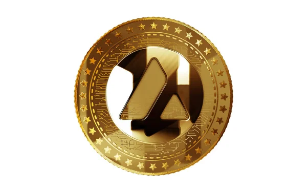 Avalanche Avax Cryptocurrency Izolált Arany Érme Zöld Képernyős Háttér Absztrakt — Stock Fotó