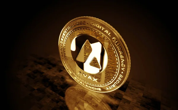 Avalanche Χρυσό Νόμισμα Avax Πράσινο Φόντο Οθόνη Αφηρημένη Έννοια Εικόνα — Φωτογραφία Αρχείου