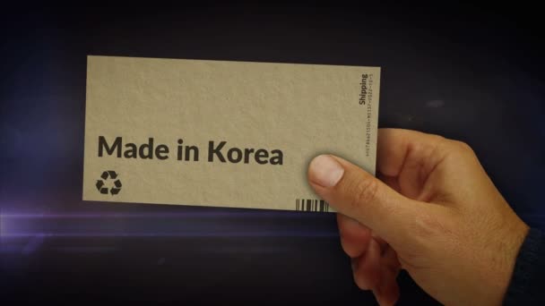 Made Korea Box Der Hand Produktion Fertigung Und Lieferung Produktfabrik — Stockvideo