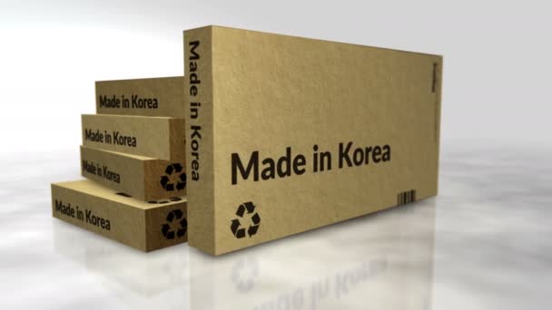 Fabriqué Corée Boîte Ligne Production Fabrication Livraison Usine Produits Importation — Video