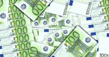 Nakit hayran mozaiği döngüsünde Euro banknotları. Avrupa Birliği 100 Euro. Soyut banka, finans, ekonomi kusursuz ve döngülü dekoratif tasarım arka planı kavramı.