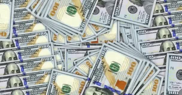 Billetes Dólar Bucle Patrón Mosaico Ventilador Efectivo Billetes 100 Usd — Vídeo de stock