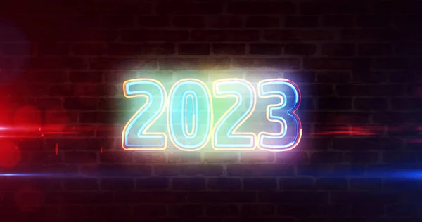 2023 Year New Digital Design Concept Futuristic Abstract Illustration Cyber — Stock Photo, Image