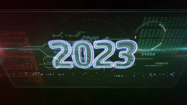 2023年新しいデジタルデザインコンセプト 未来的抽象3Dイラスト サイバー空間スタイル — ストック写真