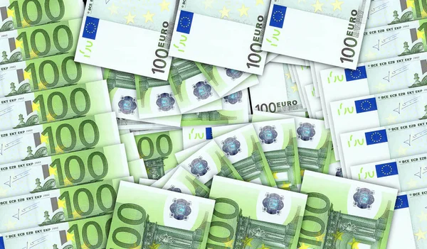 Банкноты Евро Цикле Мозаики Денежного Вентилятора Европейский Союз 100 Eur — стоковое фото