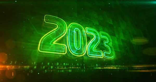 2023 Yeni Dijital Tasarım Konsepti Fütürist Soyut Çizim Siber Uzay — Stok fotoğraf
