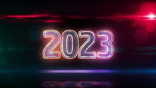 2023 Année Nouveau Concept Conception Numérique Illustration Abstraite Futuriste Style — Photo