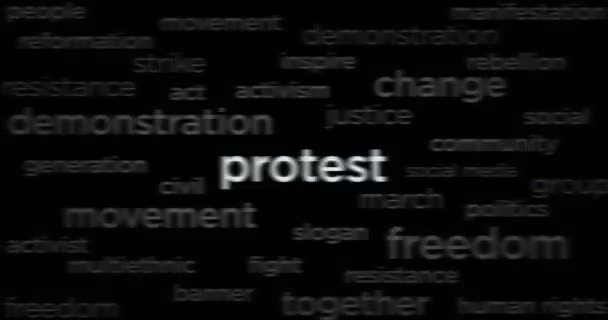 Headline News International Media Protest Social Resistance Movement Abstract Concept — Stock Video