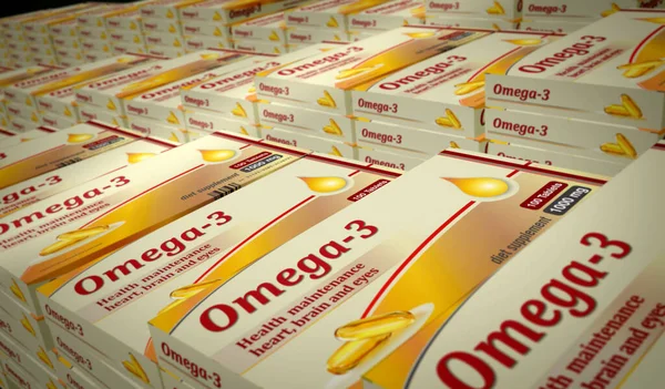 Linia Produkcyjna Tabletek Olejowych Omega Zdrowe Odżywianie Suplement Diety Pigułki — Zdjęcie stockowe