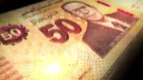突尼斯货币突尼斯第纳尔的货币计数 Tnd钞票 快速现金票据计数宏观循环 金融和经济 可浏览和无缝的概念 — 图库视频影像
