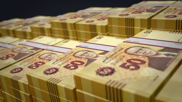 Tunisko Peníze Tunisko Dinar Bankovky Svazek Růstu Smyčka Hromádky Peněz — Stock video