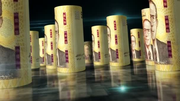Tunisian Dinar Roll Loop Animation Гроші Столі Безшовна Неприступна Абстрактна — стокове відео