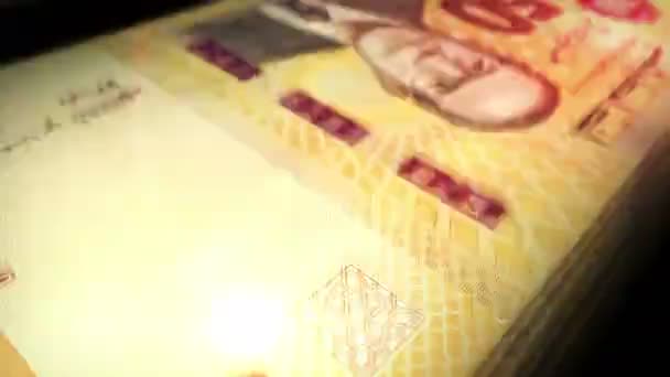Туніс Грошовий Рахунок Туніс Дінар Банкноти Tnd Швидкі Грошові Купюри — стокове відео