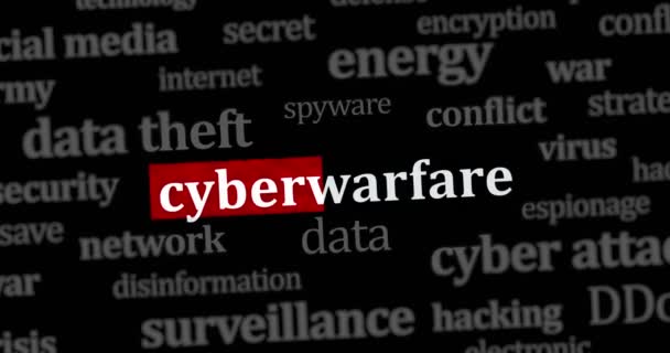 Títulos Noticias Través Medios Web Internacionales Con Cyberwarfare Hacking Búsqueda — Vídeo de stock