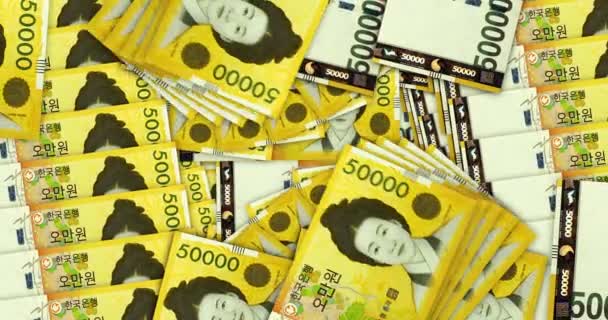 Güney Kore Nakit Hayran Mozaiği Döngüsünde Para Kazandı Korece 20000 — Stok video
