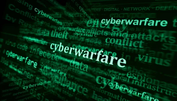Novinka Mezinárodních Médiích Kybernetickou Válkou Kybernetickým Útokem Bezpečností Válkou Abstraktní — Stock fotografie