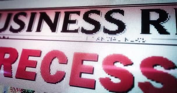 Rezession Wirtschaftskrise Und Unternehmenskrise Lassen Die Tägliche Zeitungslektüre Auf Dem — Stockvideo