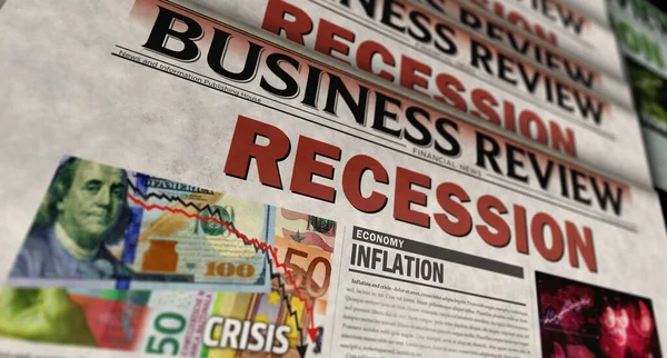 Recessie Economische Crisis Business Crash Vintage Nieuws Krantenuitgeverij Abstract Concept — Stockfoto