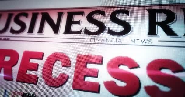 Rezession Wirtschaftskrise Und Unternehmenskrise Lassen Die Tägliche Zeitungslektüre Auf Dem — Stockvideo