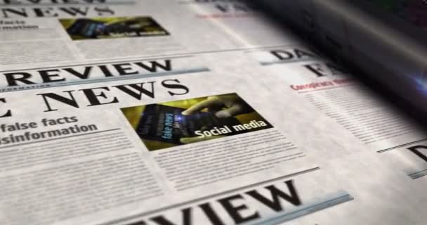 Ψεύτικες Ειδήσεις Θεωρίες Συνωμοσίας Φάρσες Και Παραπληροφόρηση Καθημερινής Εκτύπωσης Εφημερίδων — Αρχείο Βίντεο