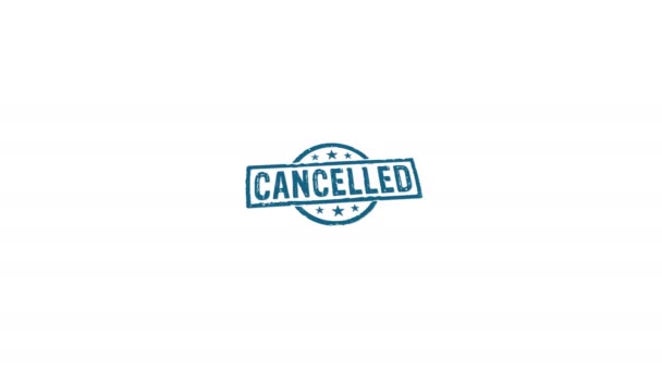 Sello Cancelado Estampado Manual Impactan Animación Aislada Cancelación Anulación Trabajo — Vídeo de stock