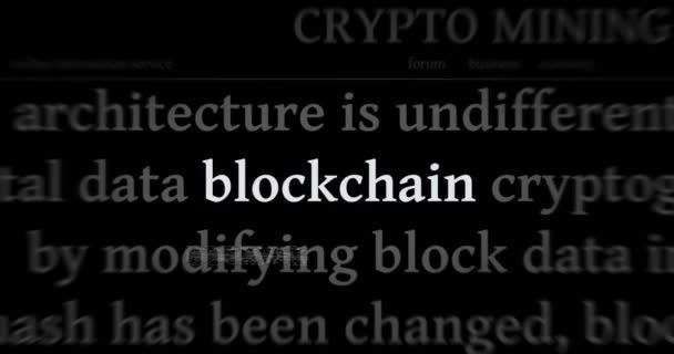 Blockchain Schlagzeilen Internationalen Medien Mit Kryptographie Und Fintech Netzwerk Abstraktes — Stockvideo