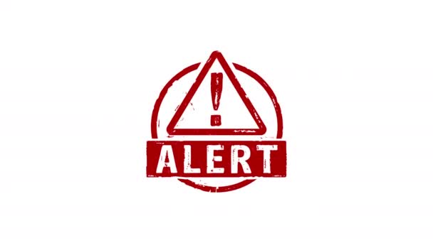Alerta Carimbo Carimbo Mão Impacto Animação Isolada Alarme Perigo Advertência — Vídeo de Stock