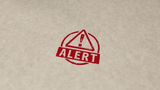 Alerta Carimbo Mão Carimbar Animação Impacto Alarme Perigo Advertência Segurança — Vídeo de Stock