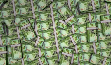 Sri Lanka Rupisi 'nin 3D resimli baskısı. 1000 LKR banknot baskısı. Maliye, nakit, ekonomi krizi, iş başarısı, durgunluk, banka, vergi ve Sri Lanka 'daki borç kavramı.