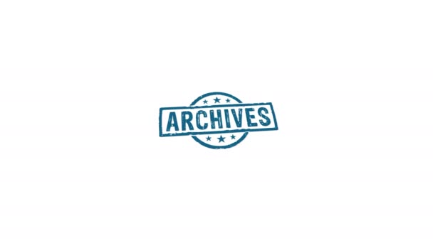 Znaczek Archiwalny Ręczne Stemplowanie Wpływają Izolowaną Animację Archiwizacja Zarządzanie Informacjami — Wideo stockowe