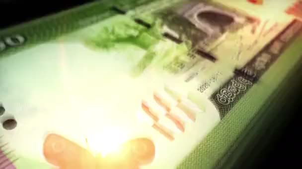 Sri Lanka Dinero Rupia Sri Lanka Dinero Contando Billetes Lkr — Vídeo de stock