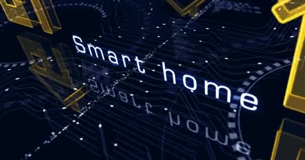 Inteligentny Domowy System Sieciowy Zdalne Sterowanie Domem Abstrakcyjna Koncepcja Cyber — Wideo stockowe