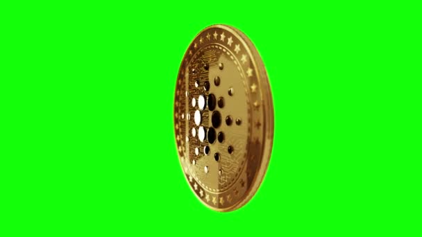 Cardano Ada Cryptocurrency Mengisolasi Koin Emas Pada Latar Belakang Layar — Stok Video