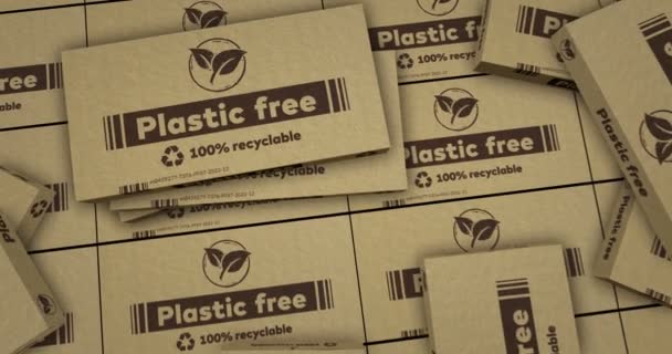 Plastic Free Eco Friendly Box Production Recyclable Ecology Pack Pack — Video Stock