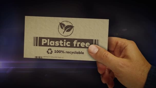 Plastic Free Eco Friendly Box Hand Recyclable Ecology Pack Abstract — 비디오