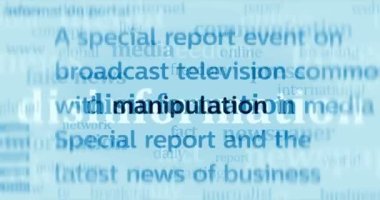 Fake news propaganda conspiracy theories disinformation manipulation. Headline news titles international media abstract concept  loop. Seamless and looped.