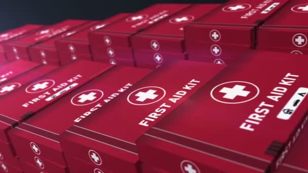 First Aid Kit Emergency Box Production Line Medical Emergency Rescue — Vídeo de Stock