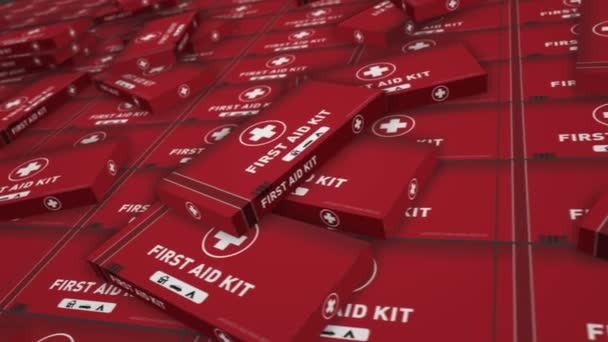 Набір Першої Допомоги Лінія Виробництва Аварійних Скриньок Медичний Аварійно Рятувальний — стокове відео