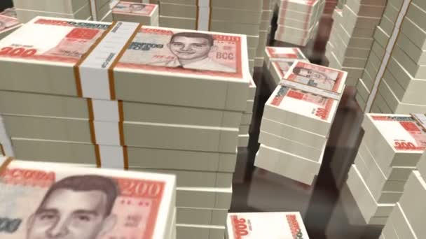 Cuba Money Cuban Peso Money Notes Packs Loop Flight 200 — Vídeos de Stock