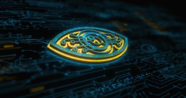 サイバー目のスパイの兄のハッキングスパイと知性の色のシンボルの概念 ネットワーク サイバー技術 コンピュータの背景抽象的な3Dアニメーション — ストック動画