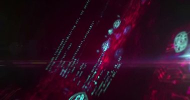 Cyber eye espionage big brother hacking spy and intelligence symbol abstract cyber concept. Digital technology background seamless and loopable dynamic 3d animation.