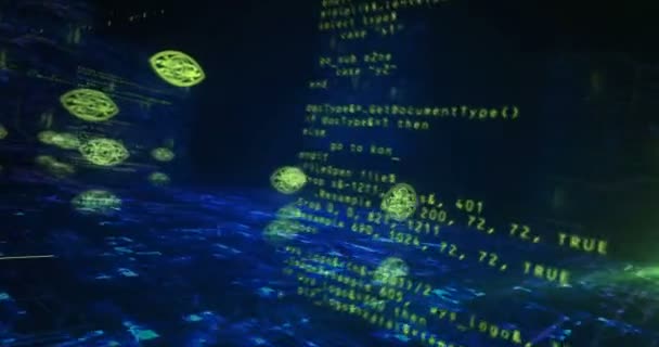サイバー目のスパイの兄ハッキングスパイと知性のシンボル抽象的なサイバー概念 デジタル技術の背景シームレスでループ可能な動的3Dアニメーション — ストック動画
