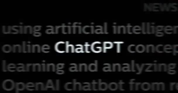 Chatgpt Headline News International Media Openai Chat Gpt Bot Abstract — Wideo stockowe
