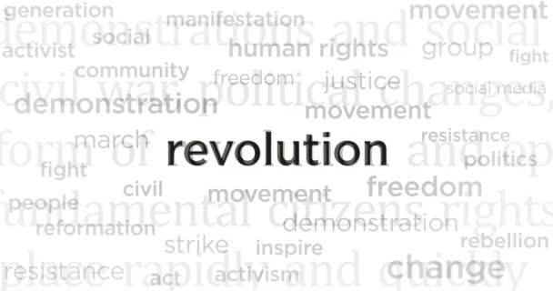 Revolution Fight Freedom Justice Headline News International Media Abstract Concept — ストック動画