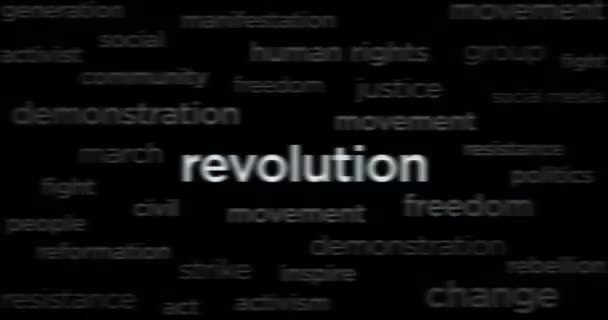 Revolutie Vecht Voor Vrijheid Rechtvaardigheid Nieuws Internationale Media Abstract Concept — Stockvideo