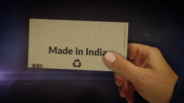 インド製の箱を手に入れました 製品工場 輸入と輸出 アブストラクトコンセプト3Dレンダリングアニメーション — ストック動画