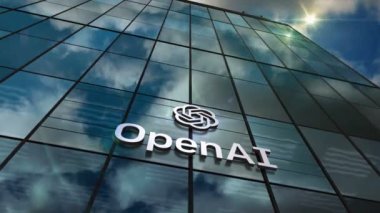 San Francisco, ABD, 15 Şubat 2023: OpenAI genel merkez binası hızlandırılmış döngü kavramı. Ön cephedeki ChatGPT Yapay Zeka Şirketi sembolü 3 boyutlu kusursuz ve çevrilebilir..