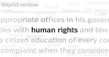 Human rights fight for freedom and justice headline news across international media. Abstract concept of internet news titles on screens loop. Seamless and looped animation.